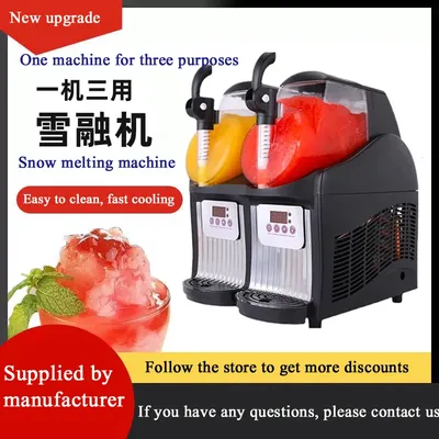 Snow Melting Machine Commercial Three-Cylinder Double Mud Cold Drink Beverage Juicer Self-Service Smoothie Maker