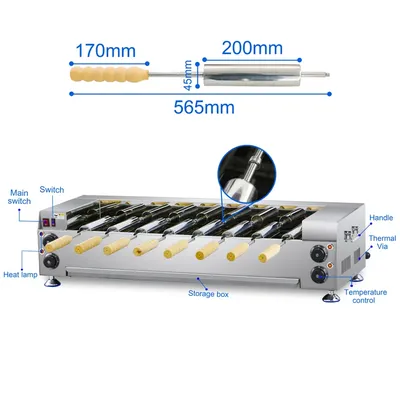 Luxury Commercial Automatic Toaster Chimney Cake Roll Maker Fast Baking Oven