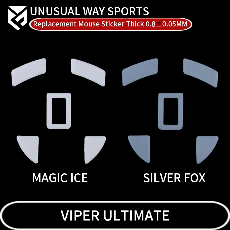UnusualWaySports Mouse Skates Feet Viper Ultimate Cambered Surface PTFE Anti Collapse Magic Ice Pink Black Silver Fox