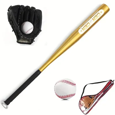 Baseball Balls Set 63.5cm Aluminum Alloy Baseball Bat PVC Baseball Glove Baseball Kit for Beginners Games and Batting Practice