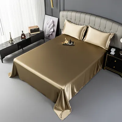 Satin Duvet Cover Set Silk Bedding Sets Comforter Cover Silky Ruffle Pattern Summer Cool Luxury Silky Bedding Sets