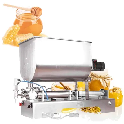 80L Mixing Hopper Filling Machine For Shampoo Lotion Cream Honey Juice Sauce Jam Gel Filling Machine With Mixing Function