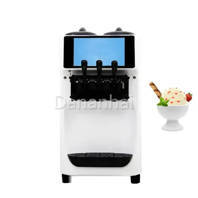 Multi Functional Color Desktop Soft Ice Cream Machine, Ultra Quiet Frozen Yogurt Machine