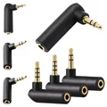 5/20 pezzi placcato oro 3 poli 4 poli spina maschio jack femmina adattatore audio a forma di L connettore audio stereo da 2,5 mm 3,5 mm