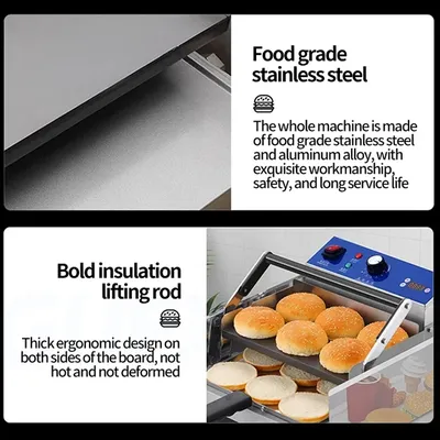 Commercial Fully Automatic Bread Embryo Heating Machine Toaster Hamburger Heated Fried Chicken Shop Street Food Equipment