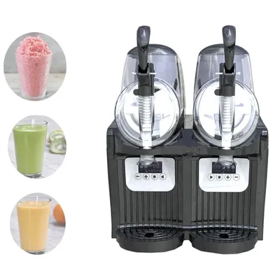 Automatic Slush Make Machine 2 Tank Electric Soft Ice Slush Sand Ice Tea Juice Making Machine Commercial Use2.5L*2