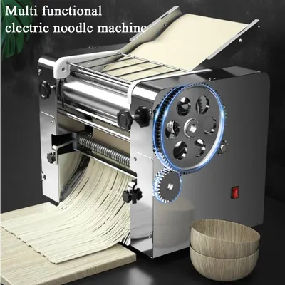 Electric Dough Roller Sheeter Stainless Steel Noodle Dumpling Pasta Maker Making Machine With Changeable Roller And Blade