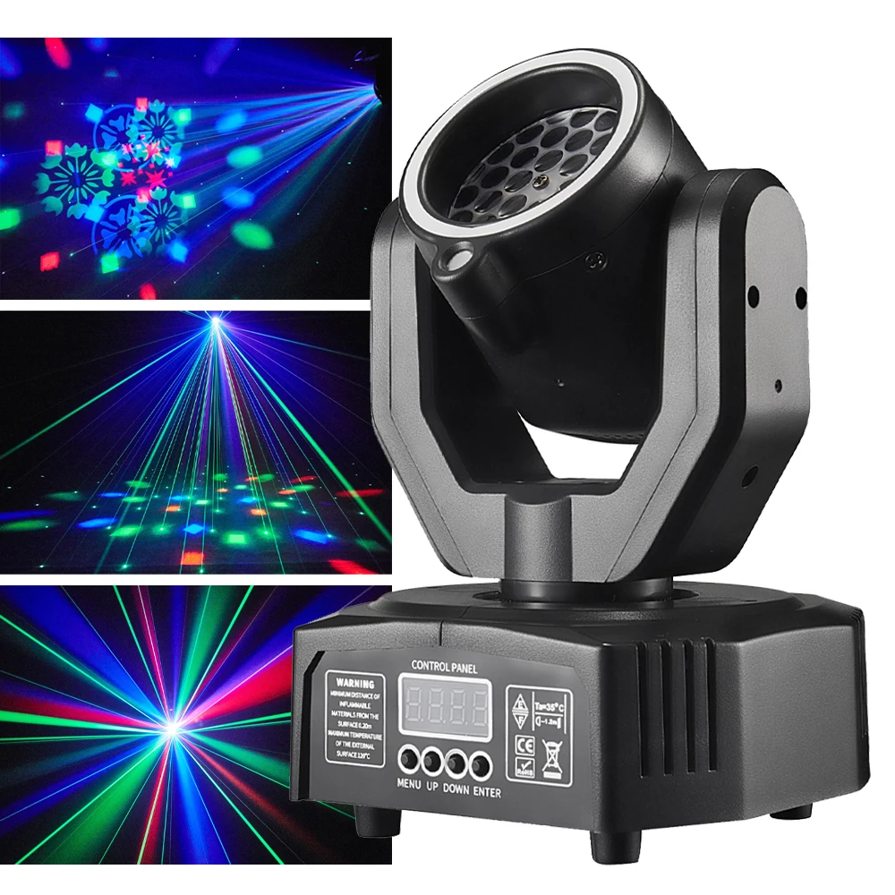 Mini Beam LED Moving Head Light DMX Control Dj Lazer Light Projector 30W Stage Pattern Party Lights With Halo for Disco Club Bar