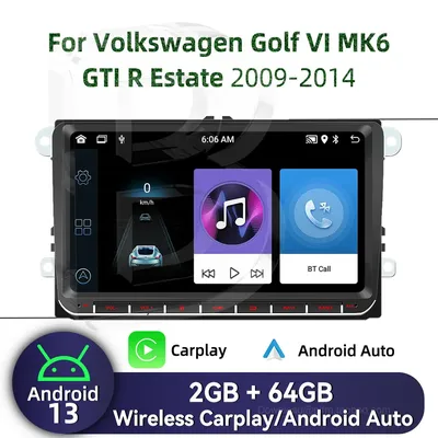 For VW Volkswagen Golf 6 VI MK6 GTI R Estate 2009-2014 9" Screen Carplay Autoradio Android Car Multimedia 2 Din Radio GPS Stereo