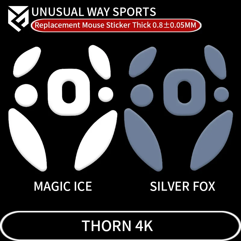 UnusualWaySports Mouse Skates Feet Fnatic Thorn 4K Cambered Surface PTFE Anti Collapse Magic Ice Pink Black Silver Fox