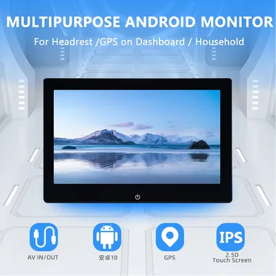 10.1 inch Car Headrest Monitor Android 10 Tablet PC GPS Logge 4K WIFI Video Monitor 2G RAM 32GB HDMI IR AV Game Remote Control