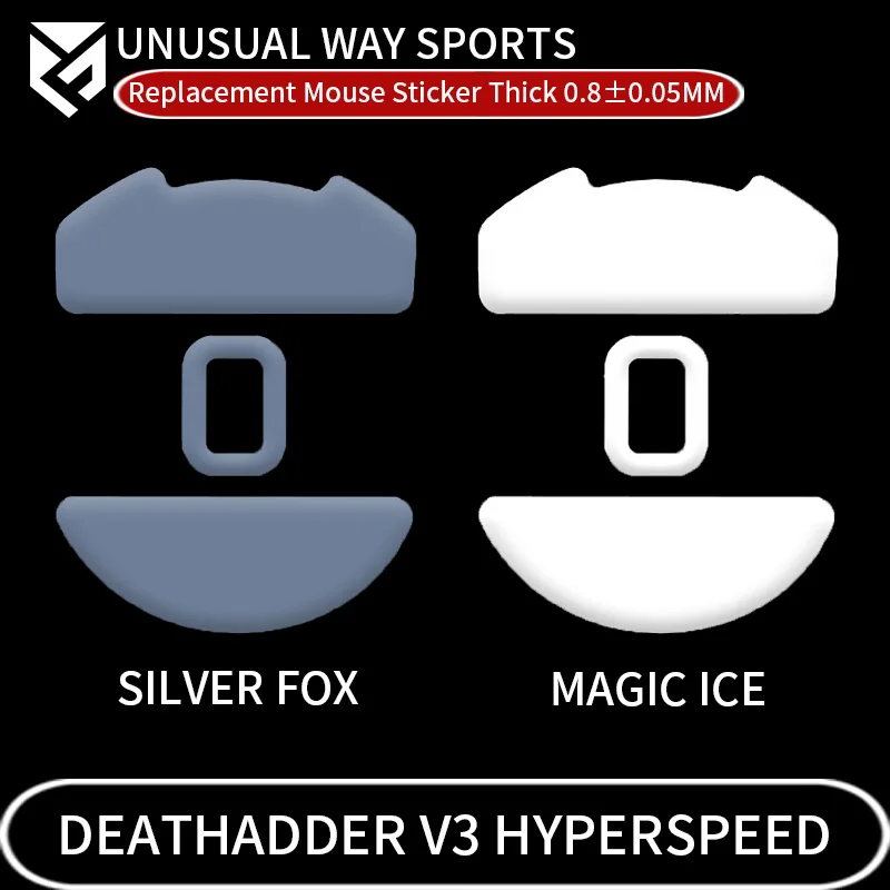 UnusualWaySports Mouse Skates Feet Deathadder V3 Hyperspeed Cambered Surface PTFE Anti Collapse Magic Ice Pink Black Silver Fox