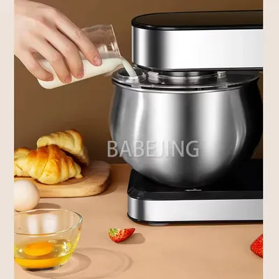 BABEJING 1200W Stainless Steel Desktop Egg Beater, Small Flour Mixer, Commercial Dough Forming Machine