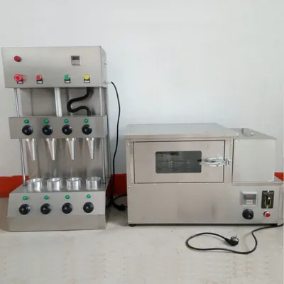 4 Cones Conch Shape Pizza Cone Maker Making Machine With Oven Showcase Optional
