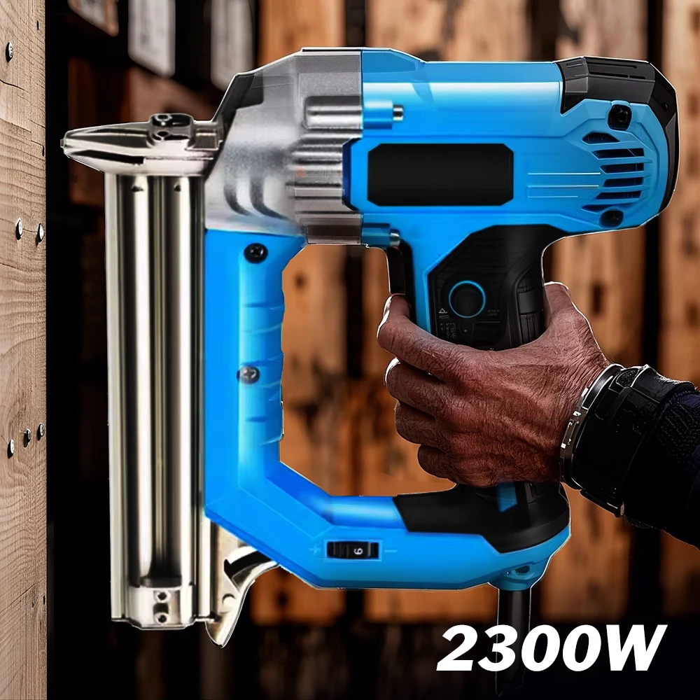 Electric Nail Gun 220V 2300W Woodworking Straight Staple Nail F30/F25/F20/F15 Furniture Nailing Stapler Shooter Tool