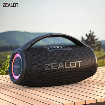 ZEALOT-S97 80W Bluetooth Speaker Powerful Wireless Speaker with Portable Handle, for Party, Camping，RGB colorful light