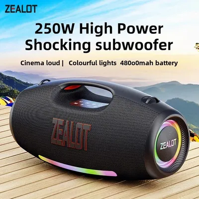 Zealot-S89 Portable Bluetooth Speaker 250W StormBox Blast Outdoor Wireless Speaker IPX6 Waterproof Party Camping Speaker 20H Pla