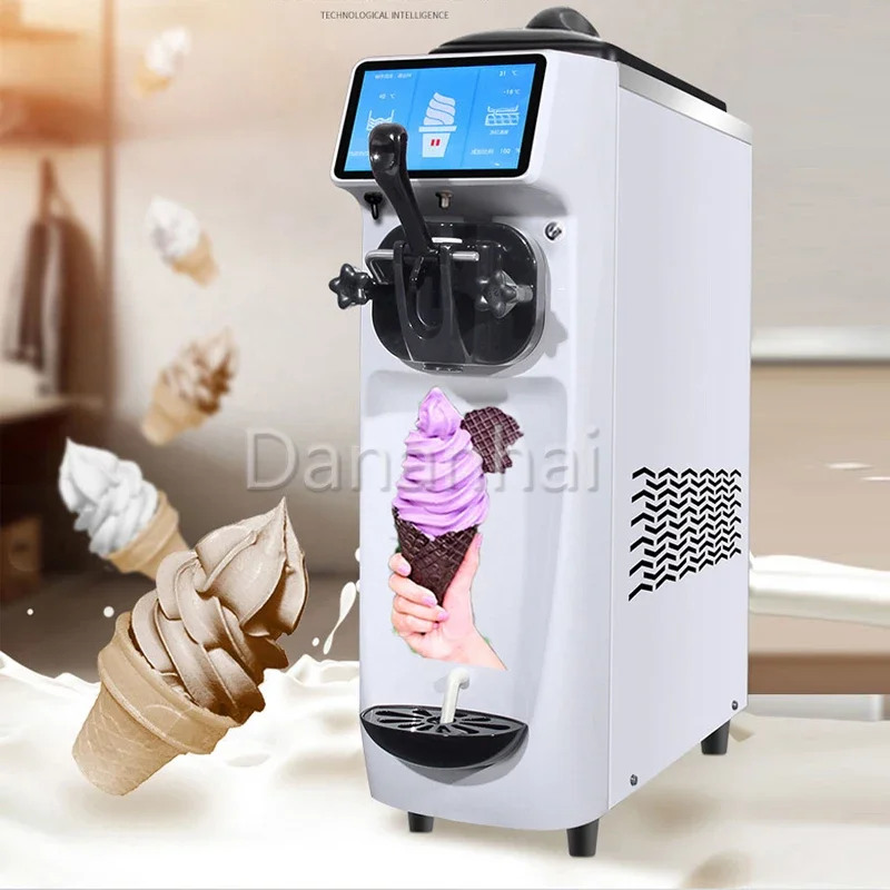 Desktop Single Head Small Soft Ice Cream Machine Single Flavor Frozen Yogurt Machine