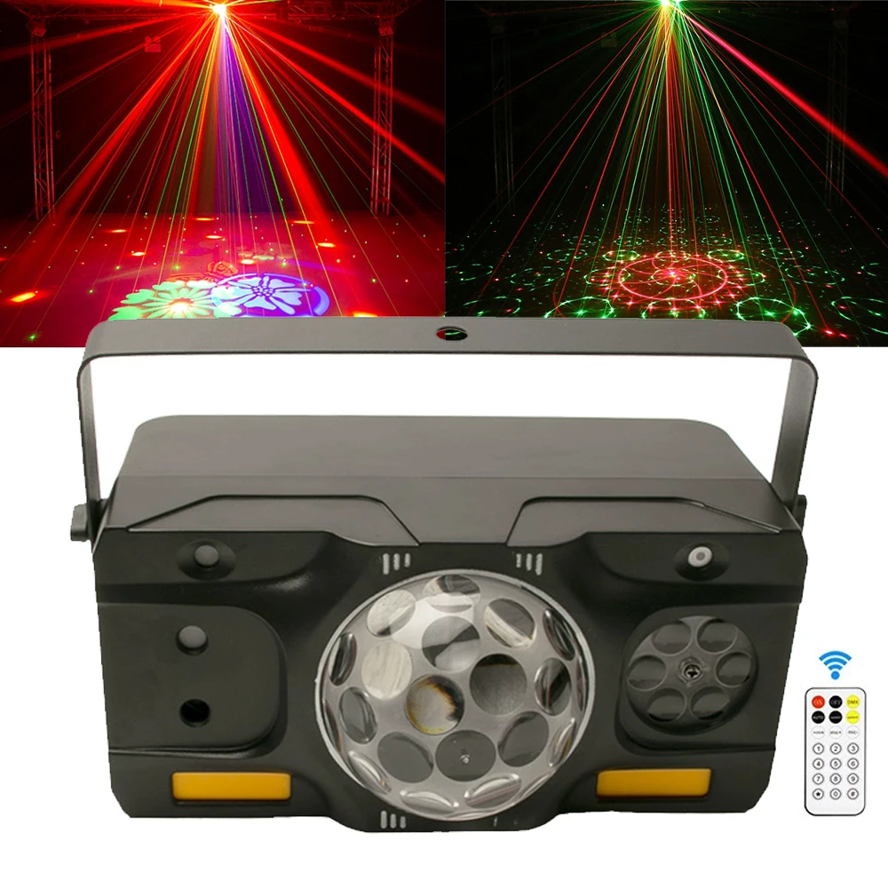 DJ Party Lights 5IN1 Effect Magic Ball Lazer Light Projector LED Pattern Lights LED Strobe Stage Lights for Disco Wedding Shows