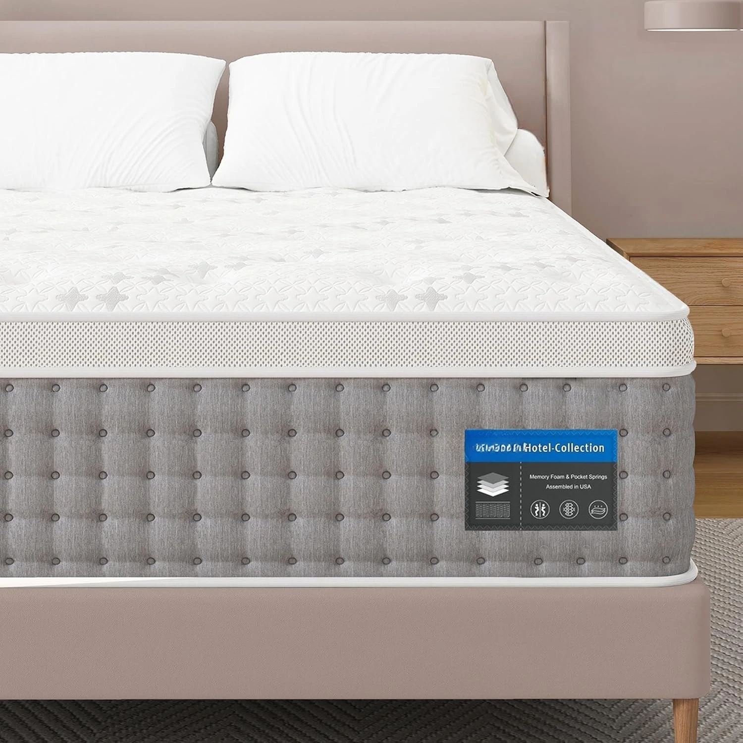 Plush Mattress 12 Inch - Hotel-Collection Hybrid Mattress Pain Relief - Deep Sleep Mattress in a Box Extra Lumbar Support