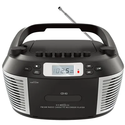CD cassette boomox portable cd tape player combo with Bluetooth AM FM radio,plays AUX USB MP3 with remote control,AC/DC powered