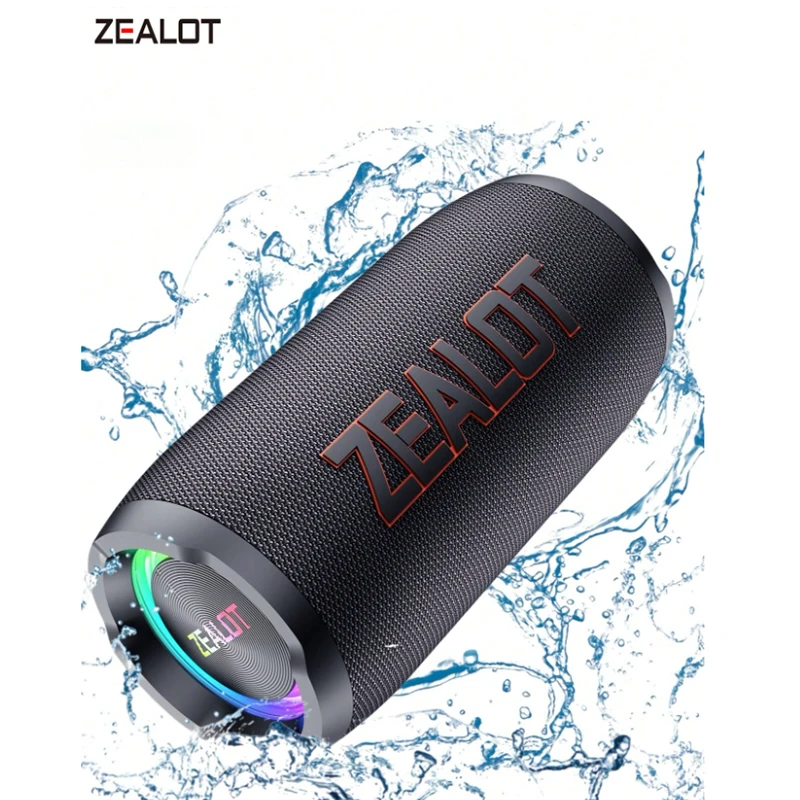 Zealot S76 50W Wireless Speaker With Carry Handle, TWS Dual Pairing, Fast Charging, 8000mAh Power bank, EQ Mode, RGB Light.