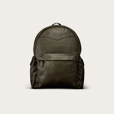 Tecovas Men's Leather Backpack Bag, Dark Olive, Cowhide