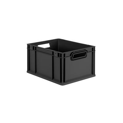 Proregal Eurobox NextGen Color, HxBxT 22x30x40cm, 20 Liter, Griffe schwarz offen, Schwarz, Eurobehälter, Transportbehälter Image
