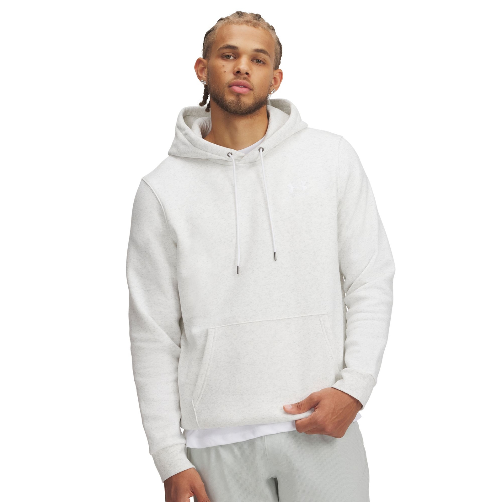 Under Armour Men's Icon Fleece Hoodie (Size XL) White, Cotton,Polyester