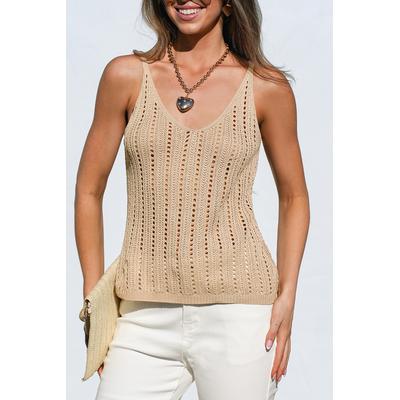 Crushing It Beige Top