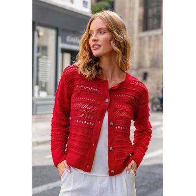 Close Knit Red Cardigan