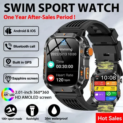GUHUAVMI Neue Schwimmen Sport Dual-band GPS Smart Uhr Für Männer Kompass IP68 Professionelle Wasserdichte Bluetooth Anruf Smart Armband 2025 Image