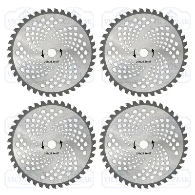 4 Pieces Grass Cutter Blade 40 Teeth Alloy 255mm Petrol Brush Cutter Accessories Trimmer Garden Gardening Tools