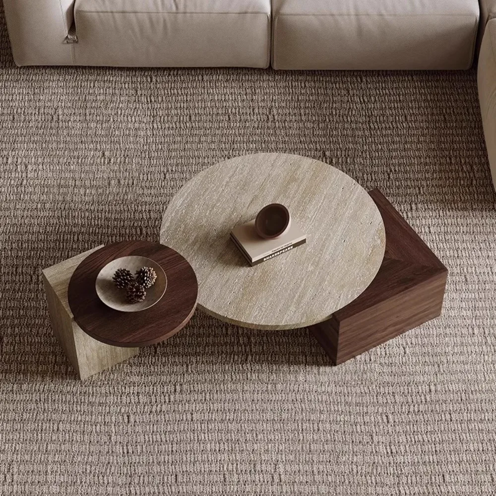 Nordic Moderner Couchtisch Wohnzimmer Luxus Marmor Premium Couchtische Minimalistischer Vintage Tisch Basse De Salon Möbel Image