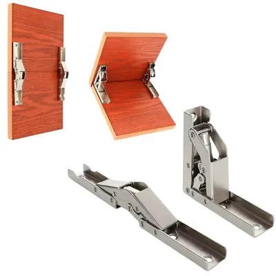 2PCS/Set 90 Degree Folding Door/Shelf Hinge Hidden Bracket Table Holder Furniture Parts 90/180 Degree Flat Sprung Folding Hinges
