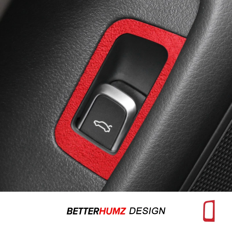 Für Audi A6 C7 A7 4G8 2012-2018 Hergestellt aus Alcantara Hinten Stamm Schalter Taste Trim Prompt Aufkleber Auto innen Tuning Zubehör Image