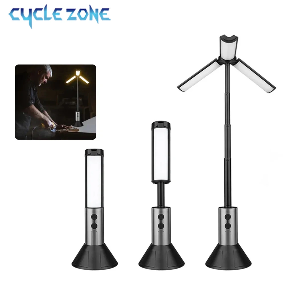 Einziehbare Campinglampe 270 ° Drehbare Außenleuchte, 2-in-1 wiederaufladbare Arbeitsleuchte, Taschenlampe für Outdoor-Reisen, Wandern, Sicherheit