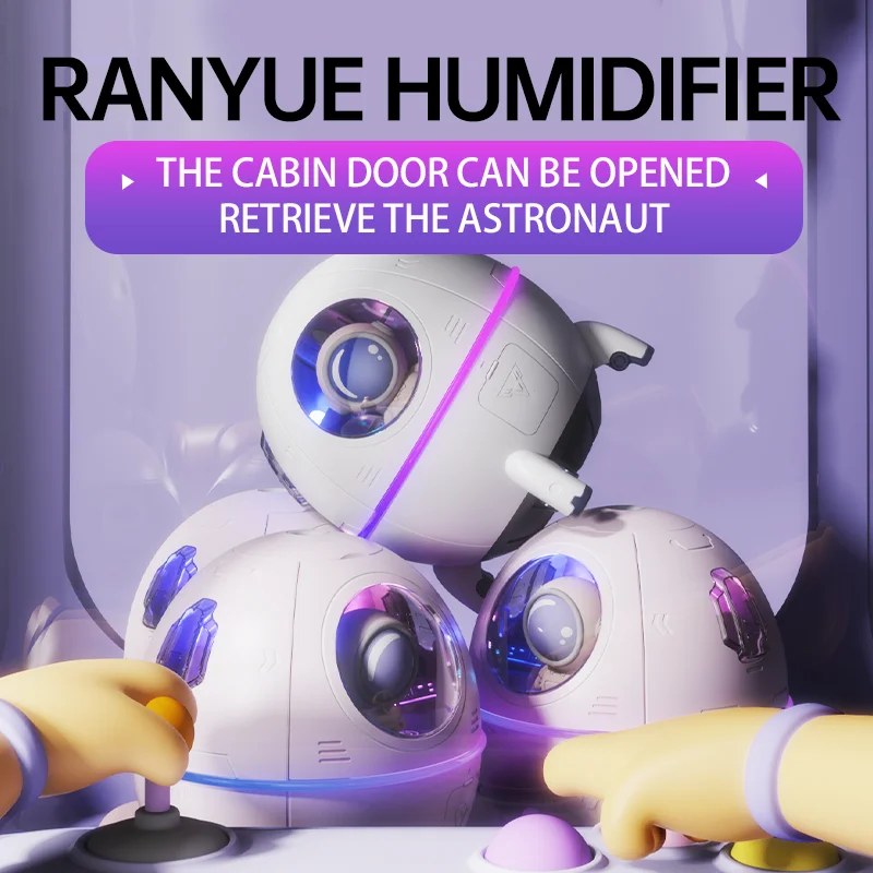 Raumkapsel-Luftbefeuchter mit USB-Stecker oder wiederaufladbarem Akku als Geburtstagslicht, Weihnachtsgeschenk, Atmosphäre, Lichtdekoration Image