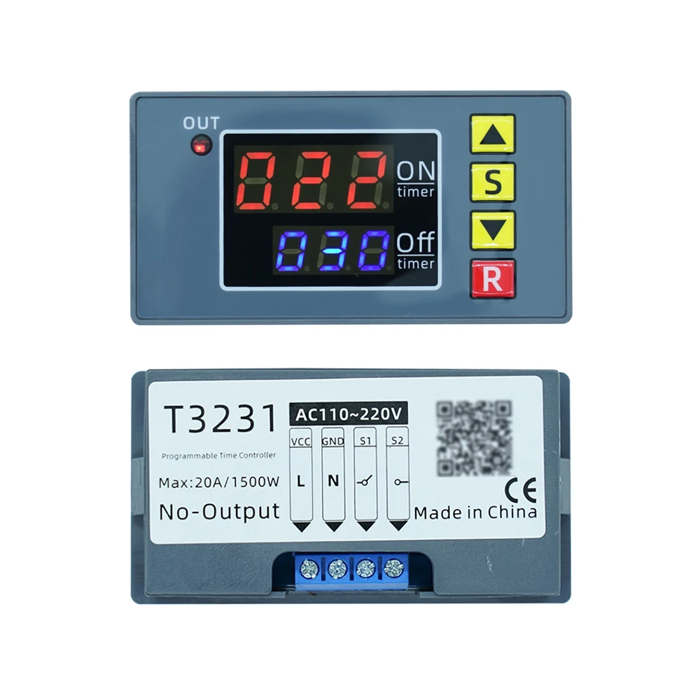 T3231 DC 12 V/24 V AC 110 220 V Digitale Zeitrelais Modul Zyklus Verzögerung Timer Dual LED Schalter rot Blau Display Mit Shell Image
