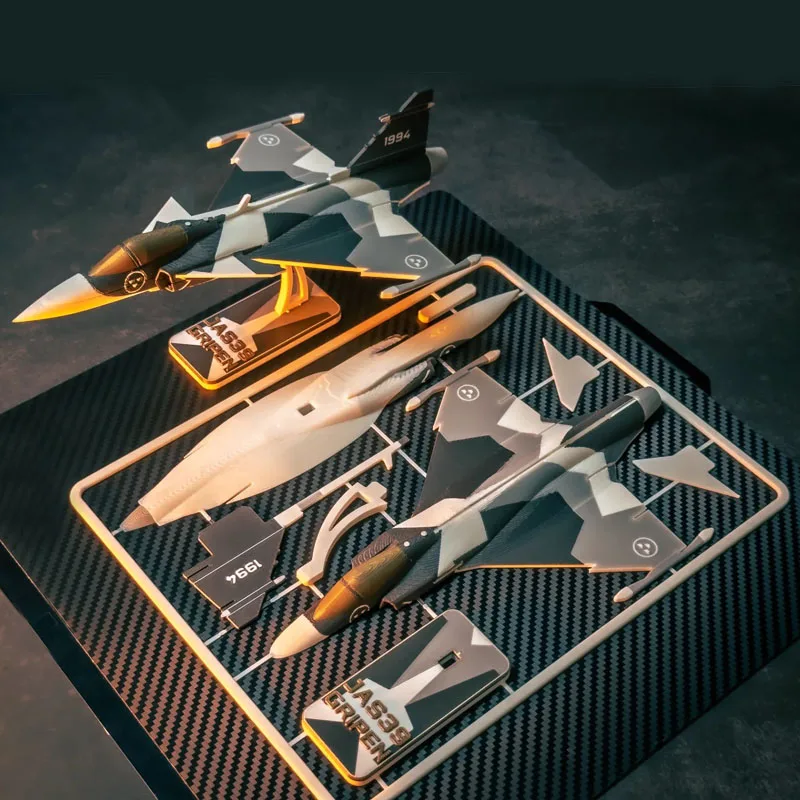 1 Satz JAS 39 Gripen Light Mehrzweck-Kampfflugzeug-Modellbausatz im Maßstab 1:76 Flugzeugteile der vierten Generation für Montage-Hobby Image