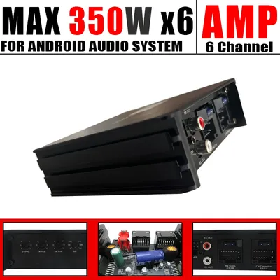 6-Channel Car Amplifier A/B Class (350Wx6) 2100W Max for Large Display Android Devices Audio Subwoofer Speakers Car Stereo AMP
