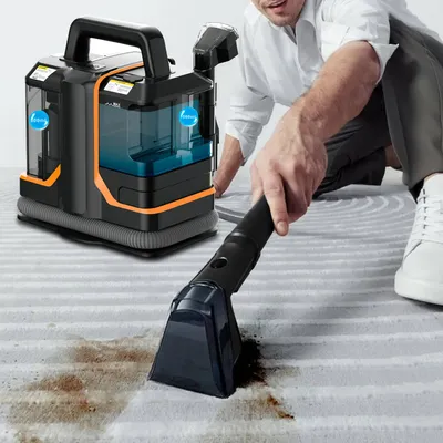 Dampf-Teppichreiniger, 450 W, 11 kPa, tragbarer Fleckenreiniger für Auto, Sofa, Tierhaare, Sprühsauger, Polsterreinigungsmaschine Image