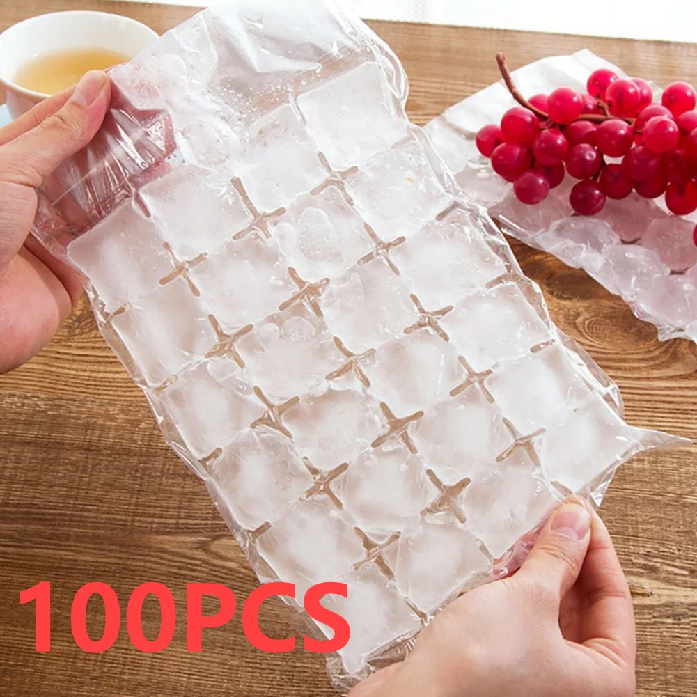 100 stücke Einweg Cocktail Eis-Machen Tasche Einfache Eis Tablett Form Tragbare Multi-funktion Praktische Saft Trinken Lebensmittel werkzeug Image
