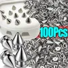 10-100 Stück DIY Metall Kegel Spikes Doppelkappe Punk Silber Nieten Kegel Nieten Handwerk Coole Nieten Schuhe Kleidung Tasche Zubehör