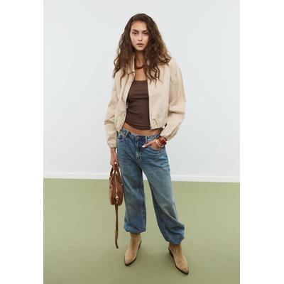 Stradivarius Twill balloon jacket Stone XS