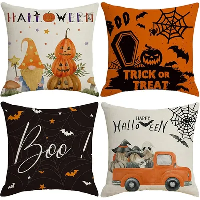Gruselige und festliche Halloween-Kissenbezüge: Süßes oder Saures-Dekor. Sofakissenbezug, Feiertagsfeier-Dekoration, Geschenk Image