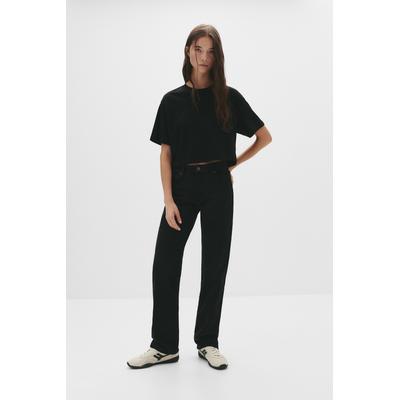 Mid-Waist Straight-Leg Jeans