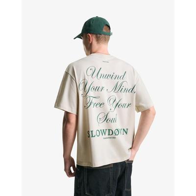 Bershka Short Sleeve T-Shirt With Print Men S Stone