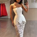 Vedere attraverso abiti da sposa estivi in pizzo da spiaggia Perle senza spalline Abiti da sposa senza schienale Abito da sposa boho robe de mariee
