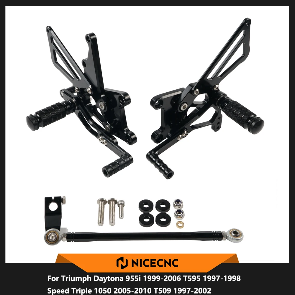 Per Triumph Speed Triple 1050 2005-2010 Daytona 955i 1999-2006 Speed Triple T509 1997-008 Pedane posteriori regolabili Asta del cambio